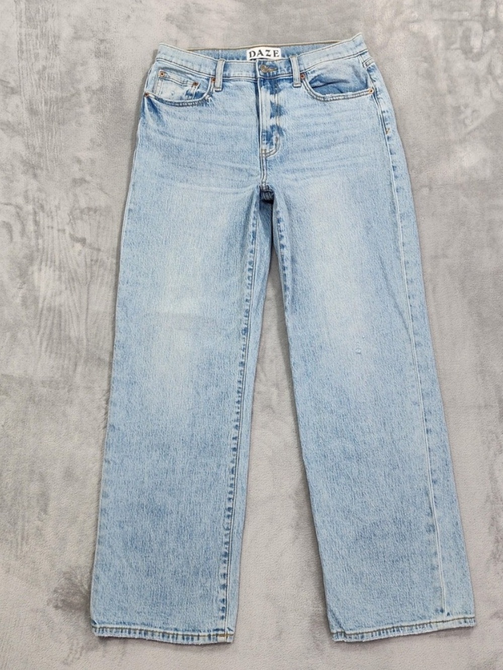 Daze Jeans Womens 27 Blue Tough Love High Rise Straight Leg Stretch Light Wash